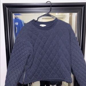 Athleta Navy Quilted Sweatshirt